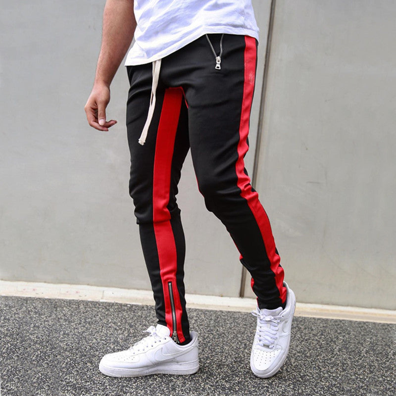 Red and black sweatpants for exercise