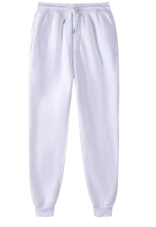 Pure white sweatpants for exercise