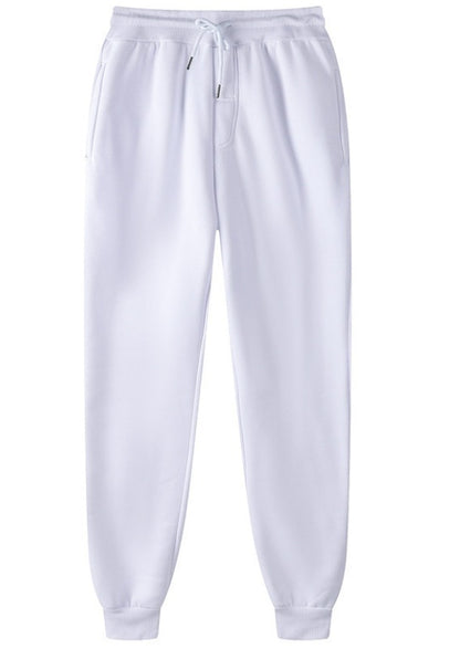 Pure white sweatpants for exercise