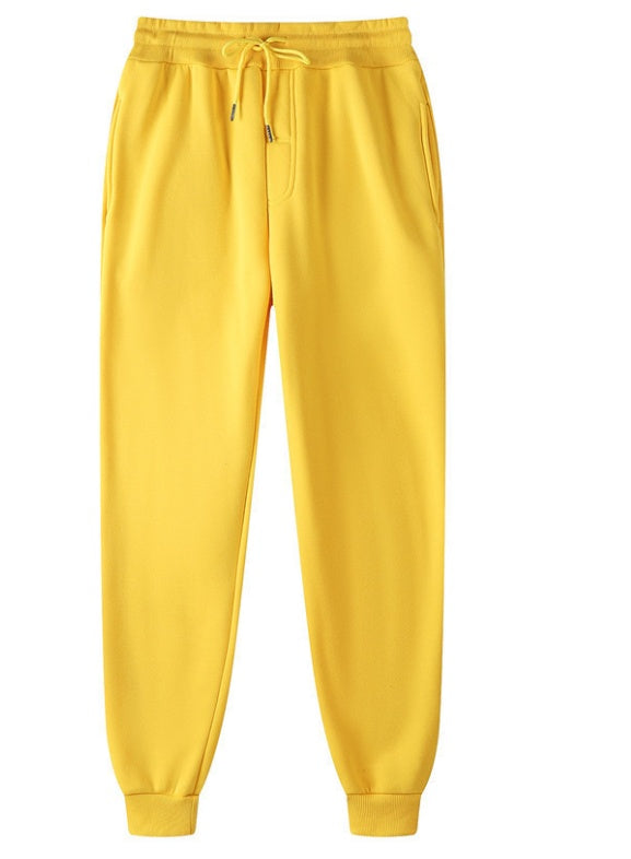 Neon yellow baggy sweatpants