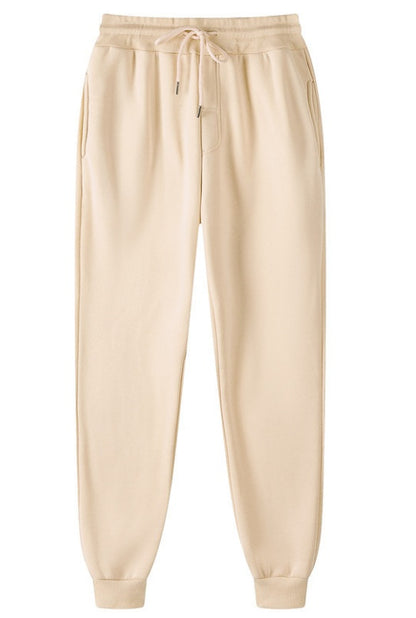 Khaki-colored sweatpants