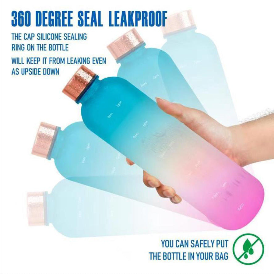 Frosted leakproof water bottle with silicone cap