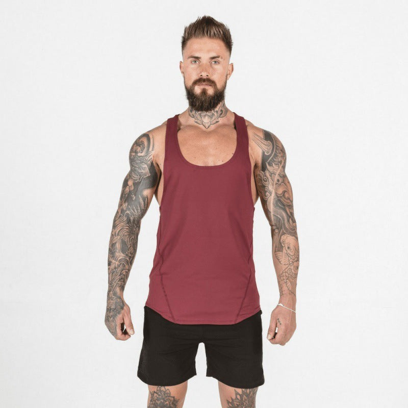 Front side of red sleeveless activewear tank top