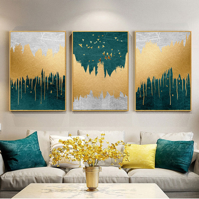 A trio of modern wall art for living room 