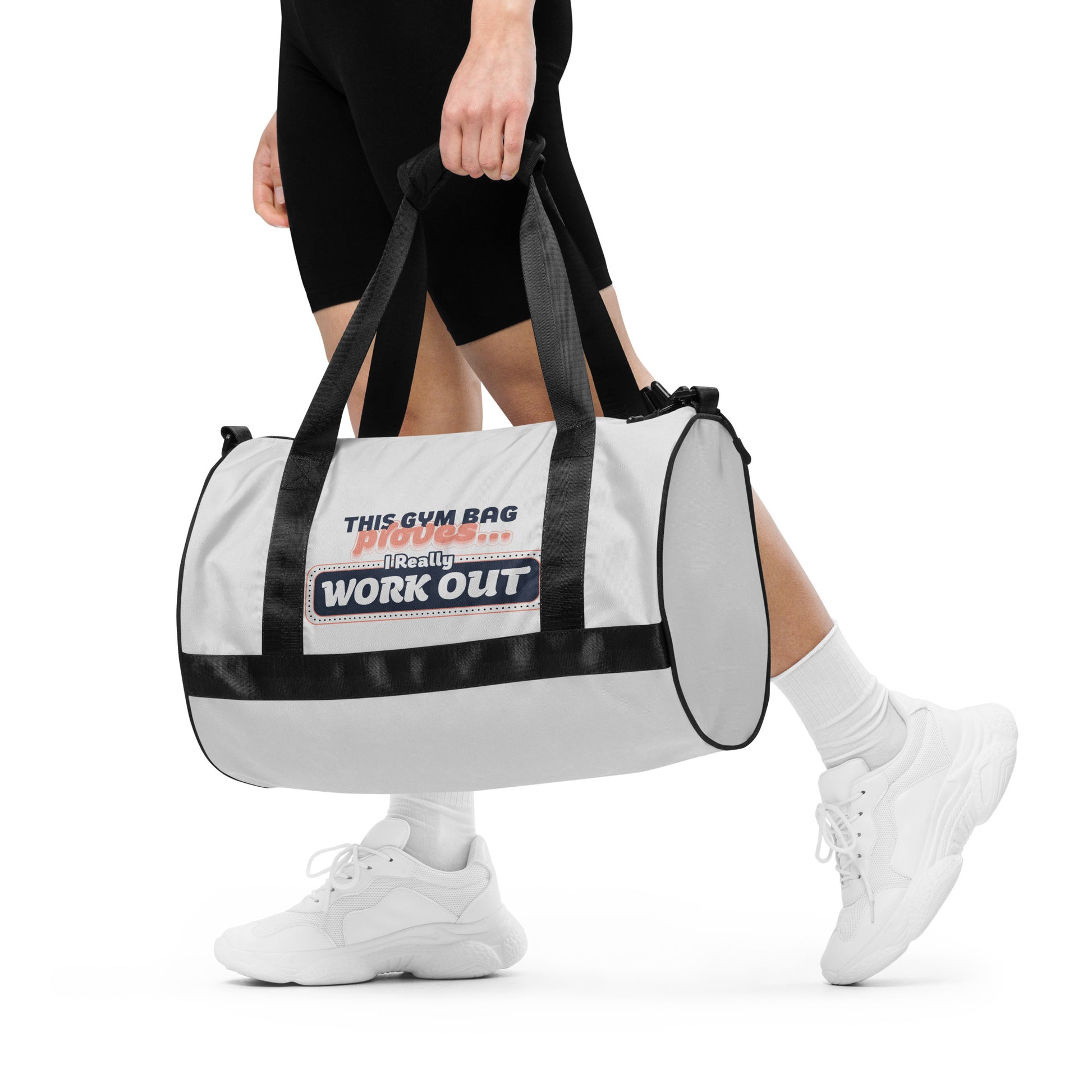 White gym bag used for running errands