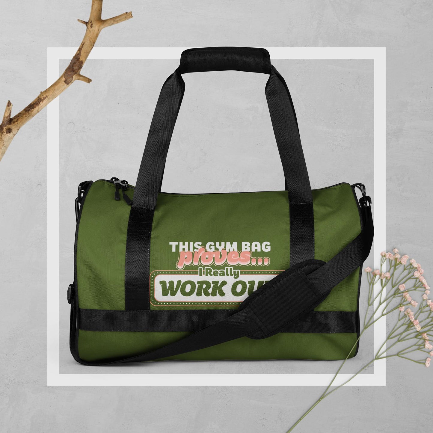 Military green gym bag practical use