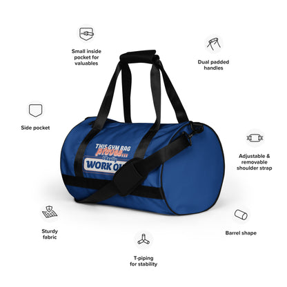 Blue gym bag product details