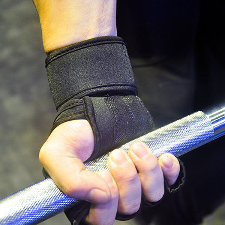 Man using workout gloves for weightlifting